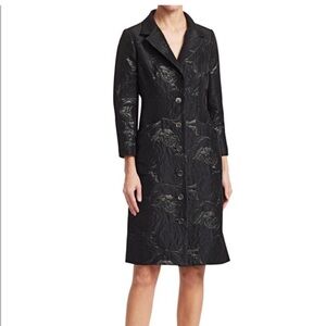 Teri Jon Black Textured Trench Coat